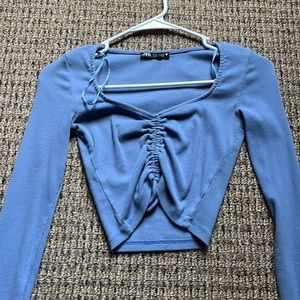 Zara Long Sleeve Crop Top